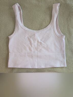 *MOVING SALE* White Ribbed Tank Crop Top - Womens